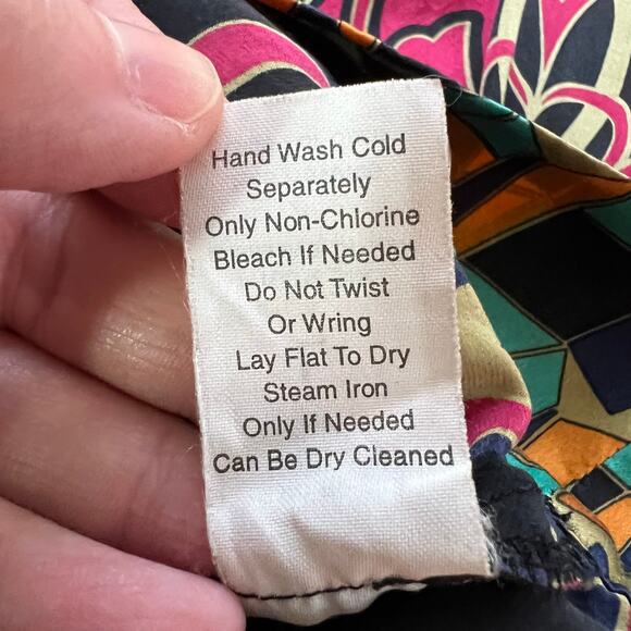 CAbi Womens Chelsea Erte Silk Kimono Tunic Top Blouse Shirt Tie Waist Large - Picture 11 of 11